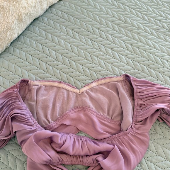 Victoria + Sophia Women's Purple Short Sleeve Tie Crop Top Size S - Picture 6 of 9